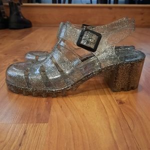 Glitter jelly shoes